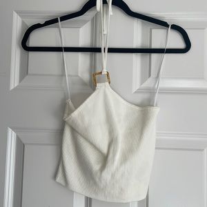 Small H&M White Halter Tank Top